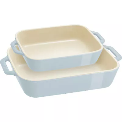 Staub Ceramic 2-pc Rectangular Baking Dish Set Macaron Pastel • $49.95