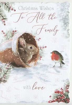 Traditional TO / FOR ALL THE FAMILY Christmas Card - 3 X Cards To Choose From! • £2.68