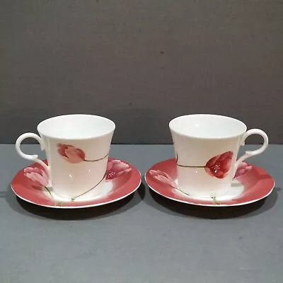 Haengnam Bone China Tea Coffee Cup & Saucer Floral Rose Set Of 2 Made In Korea • $11.69