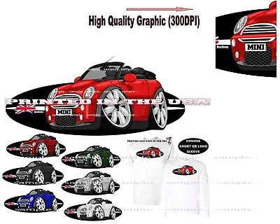 DigiRods Mini Cooper Convertible British Import Cartoon Car T Shirt • $22.95