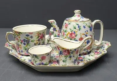 6pc Royal Winton Grimwades  Old Cottage Chintz  Porcelain Breakfast Tea Set • $199.99