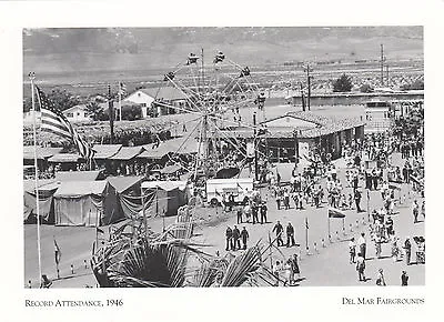 (19148) Postcard Del Mar Fairgrounds Record Attendance 1946 MODERN POSTCARD • £1.68