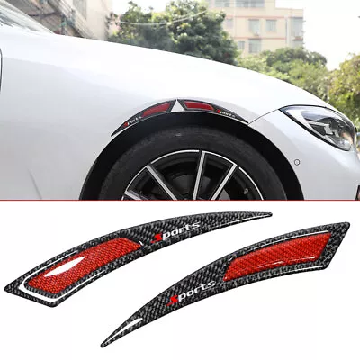 2x Carbon Fiber Car Wheel Eyebrow Arch Protector Trim Strip Vehicle Accessories • £11.14