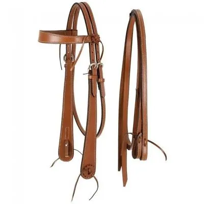 Royal King Medium Oil Ranch Boss Browband Headstall W/ Reins Horse Tack Equine • $25