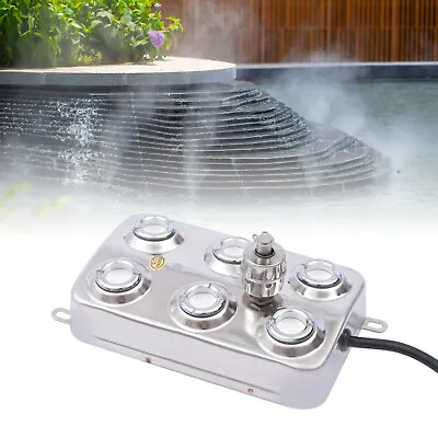 6 Head Ultrasonic Mist Maker Fogger Water Fountain Pond Atomizer Air Humidifier • £105