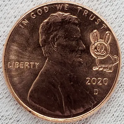 2020 Lincoln Cent Penny Hopper Easter Bunny Rabbit Counterstamp Gift Lucky Coin! • $1.99