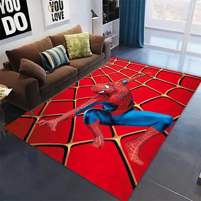 3D Marvel Spiderman Avengers Floor Rug Bedroom Living Room Carpets Door Mat Gift • £8.99