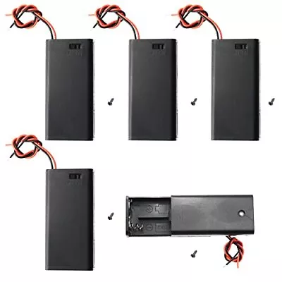 5pcs 2x 1.5v Aa Battery Holder Case With On/off Switch And Wire Leads • $11.76