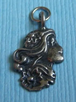 Vintage Woman's Face Sterling Charm • $24.99