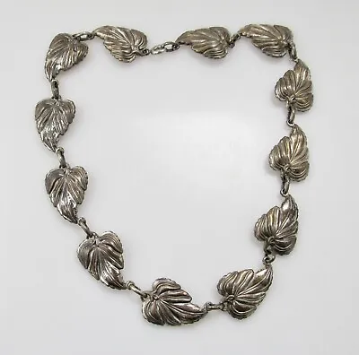 $79 • Buy Danecraft Sterling Silver Vintage Leaf Collar Necklace 