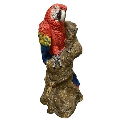 Scarlet Macaw Parrot Large Stone Figurine Animal Classics UDC Larry Miller 1991 • $97.74