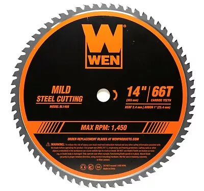 WEN BL1466 14  66-Tooth Carbide-Tipped Metal Saw Blade For Mild Steel Cutting • $55.18