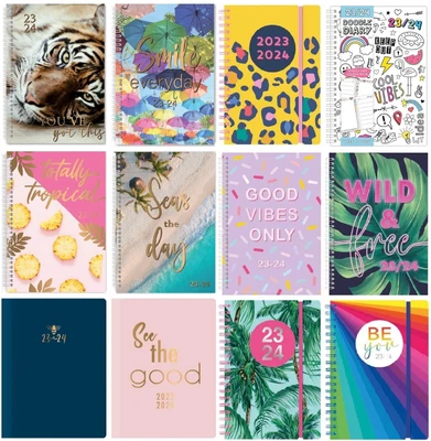 £4.29 • Buy 2023 - 2024 A5 Academic Diary Mid Year Week To View Student Hardback Spiral Wiro