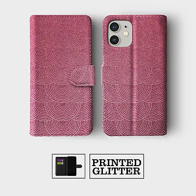 Case For Iphone 15 14 13 12 11 Se Wallet Flip Phone Cover Rose Gold Abstract • £8.99