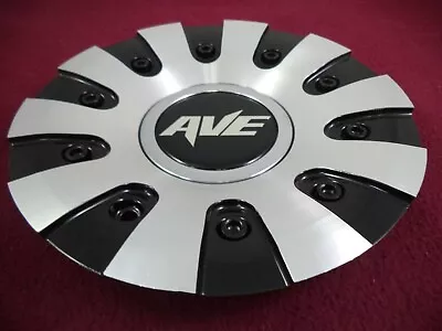 AVE By MKW Wheels Silver/Black Metal Custom Wheel Center Caps (1) #C004002B/M • $79.52