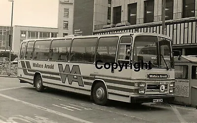 Wallace Arnold PNW322W Ford R1114 Plaxton Coach B&W Bus Photo • £1.10
