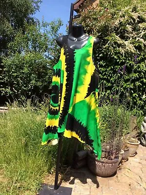 Jamaican Flag Colour Smock Dress......SIZE....14-16 • £23.99
