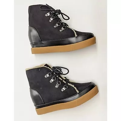 H&m Hidden Wedge High Top Lace Up Sneakers Size 5.5 Us • $49.99