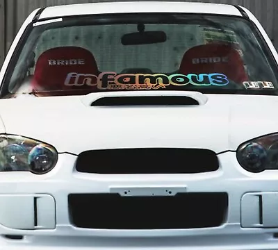 Windshield Window Car Decal Sticker Banner Graphics Vinyl JDM Stance/ Infamous • $25.70