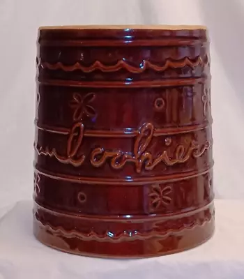 Marcrest Daisy Dot Stoneware COOKIE JAR Colorado Utensil Jar Brown 8  No Lid • $14.99