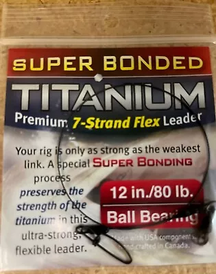 Titanium 7-Strand Flex Leader - 12in / 80 Lb 12/80T7S - PRICE DROP! • $3
