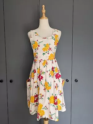 Vintage Retro Inspired Rockabilly Floral Pin Up Dress Size 8 • $27