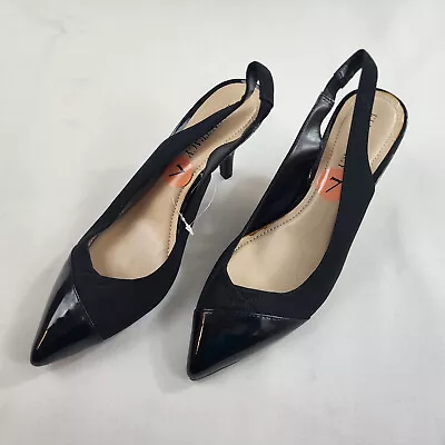 Ellen Tracy Dress Shoes Heels Sz 7M Black Sanyan $79 Ladies • $19.99