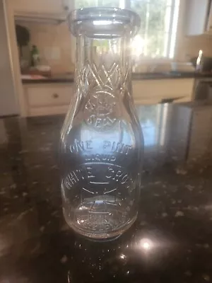  Milk Bottle White Cross Dairy Farm Pittsfield MA  MASS Glass Bottle Excellent • $17