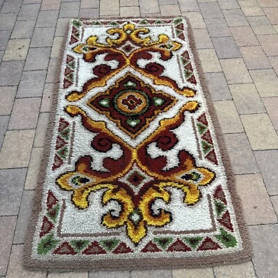 £54.95 • Buy Vintage Retro 1970s Loom Rug Multicoloured Rectangular 178x 93cm