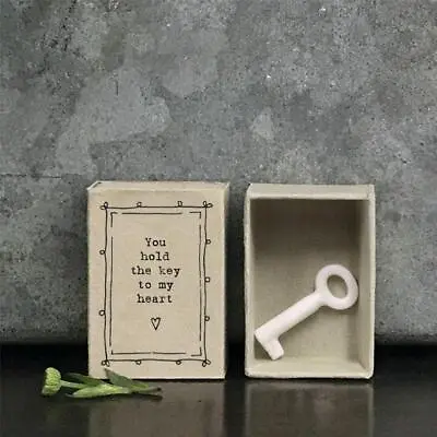 Porcelain Key Matchbox Gift - You Hold The Key To My Heart - East Of India • £5.95