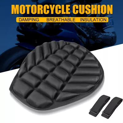 Motorcycle Seat Cushion Lycra Comfort Gel Cover Universal Breathable  Pad Black • $16.98