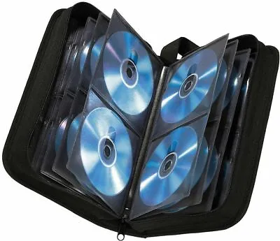 80 CD Case DVD Games Discs Storage Holder Organiser Sleeve Wallet Car Home BLACK • £8.49