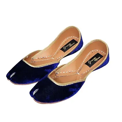 Costume Indian Princess Womens Blue Velvet Shoes Size 38 -New Delhi Jasmine • $16.99