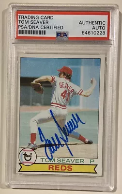 $328 • Buy 1979 Topps TOM SEAVER Signed Autographed Baseball Card #100 PSA/DNA Reds HOF