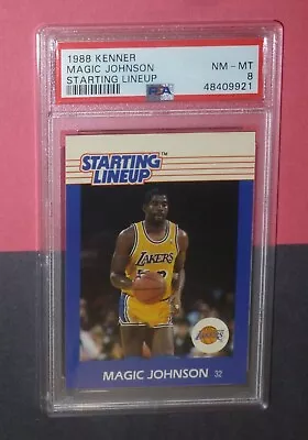 1988 EARVIN MAGIC JOHNSON Kenner Starting Lineup PSA 8 Los Angeles Lakers NM-MT • $54