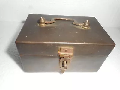 Vintage Solid Brass  Hinged Trinket Box With Latch • $12.50