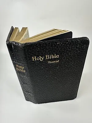 Antique Pocket Holy Bible Old And New Testaments Illustrated Gilded Pages • £20