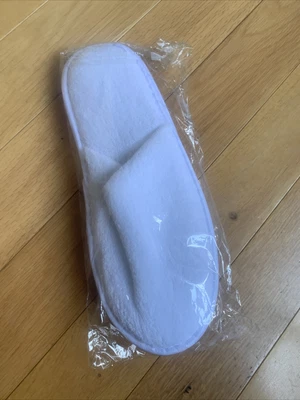 £1 • Buy White Terry Towelling Spa Slippers Mens Women Hotel Wedding Dance Closed Toe