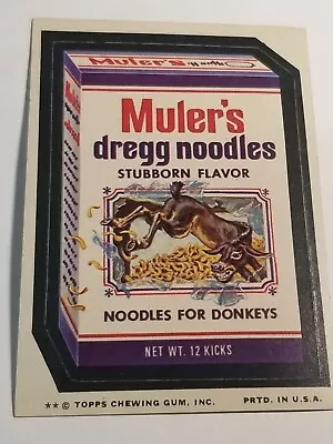 1975 WACKY PACKAGES TAN BACK  Excellent Condition MULER'S DREGG NOODLES       • $17.79