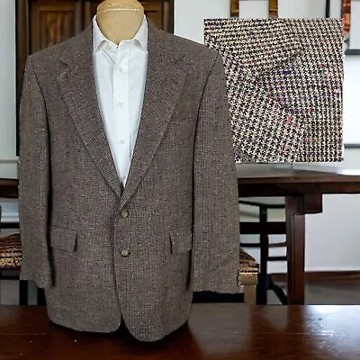Vintage Lacrosse Sport Coat Mens 44R Cotton Blend Tweed Multicolor Brown • $59.40
