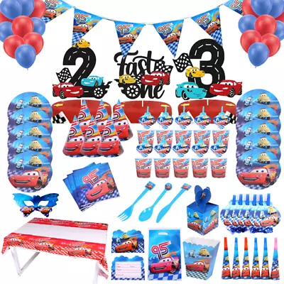 Birthday Party Decoration Set For Kids Car Theme Disposable Tableware Tools Supp • £6.74