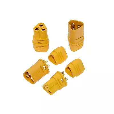 Pair Male+Female MT30 3-Pin Brass Gold Plated Plug Motor Multirotor Connecter B • $7.06