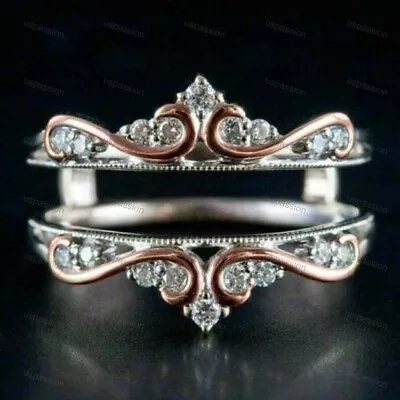 0.48ct Moissanite Crown Wrap Enhancer Ring Guard 925 Sterling Silver • $86.39