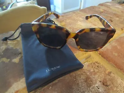 J Crew Womens Tortoise Shell Square Neck Sunglasses Brown 5121140 W Soft Case • $19.99