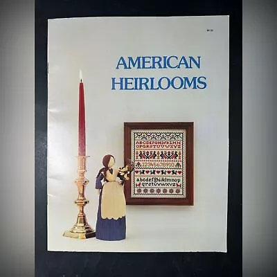 Vintage 1980 American Heirlooms Samplers Counted Cross Stitch Pattern Leaflet • $8