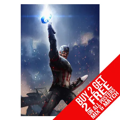 Captain America Bb4 Avengers Endgame Poster A4 A3 Size - Buy 2 Get Any 2 Free • £6.97