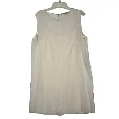 Vanessa Bruno Ivory White Silk Lined Sleeveless Layered Chiffon Dress Sz 42 XL • $59.99