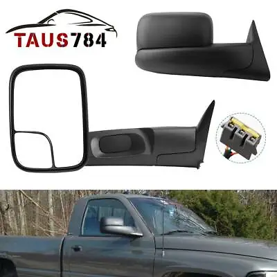 Tow Mirrors For 94-97 Dodge Ram 1500 2500 3500 Pickup Flip-up Power W/Convex • $86.36
