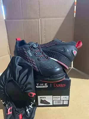 USED Dexter The 9 C9 Knit Boa Black/Red Bowling Shoes Size 12 (EBAY) • $47