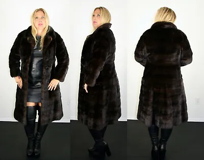 Skin On Skin Mahogany Mink Fur Coat Size Small 4 6 S Efurs4less • $399.99